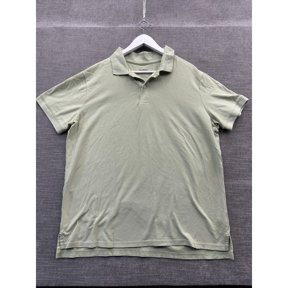 Goodfellow & Co Polo Shirt Mens XL Sage Green Standard Fit Tennis Tail Golf